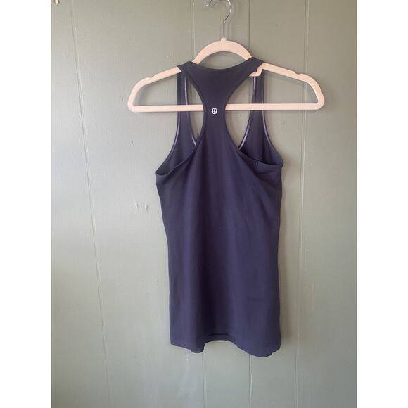 Lululemon Tank Top Womens Size 6 Reversible Racerback Graphic Tee Gym Workout - Picture 2 of 9